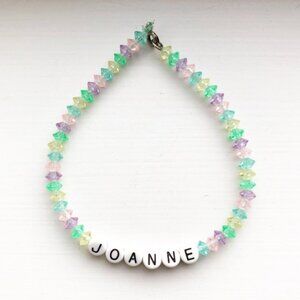 Pastel beaded “Joanne” name bracelet